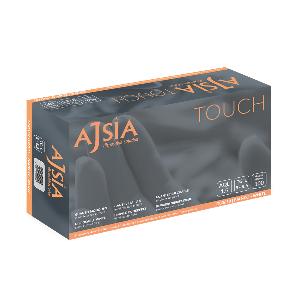 Guanti Touch AJSIA, in vinile senza polvere (Taglia M)