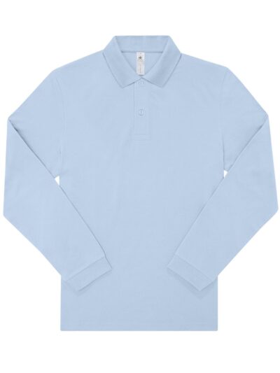 B&C My polo 180 LSL - blush blue, S