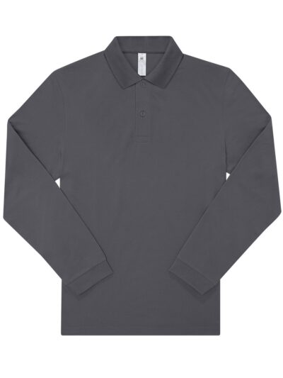 B&C My polo 180 LSL - dark grey, S