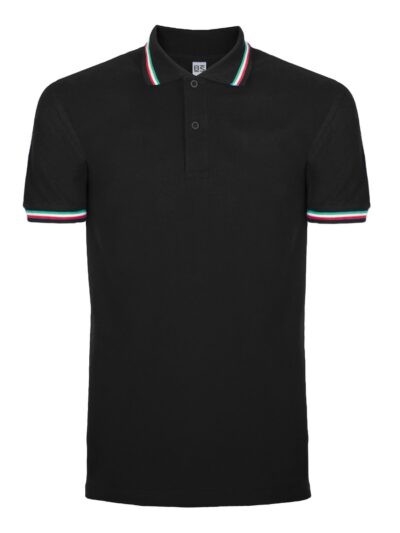 Polo tricolor Italy - black, XS