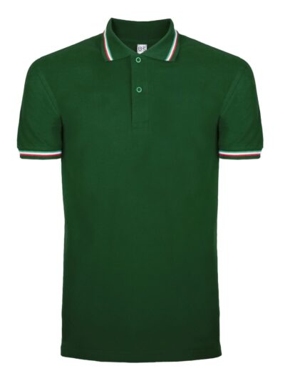 Polo tricolor Italy - forest green, XS