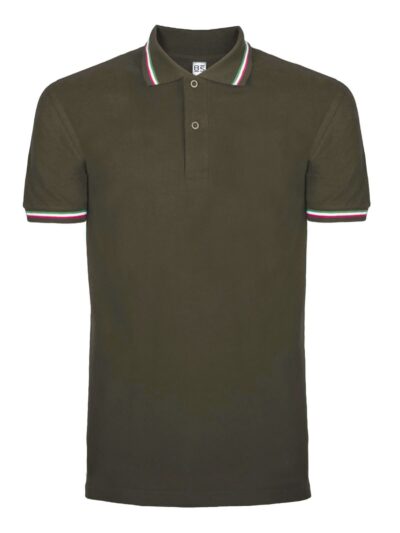 Polo tricolor Italy - olive, XS