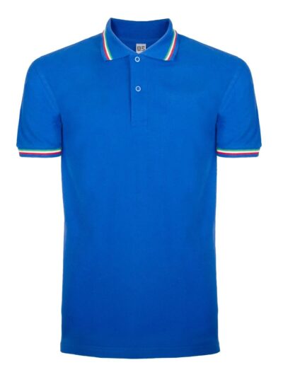 Polo tricolor Italy - royal blue, XS