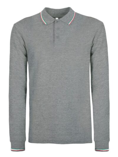 Polo Italy Manica lunga - grey heather, XS
