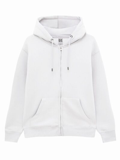 Felpa zip e cappuccio - Vega - white, XS