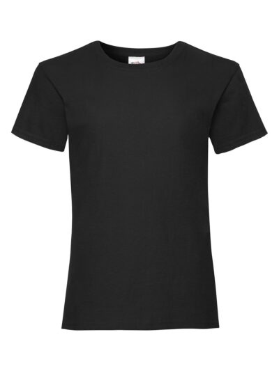 Girls Valueweight T - black, 3-4