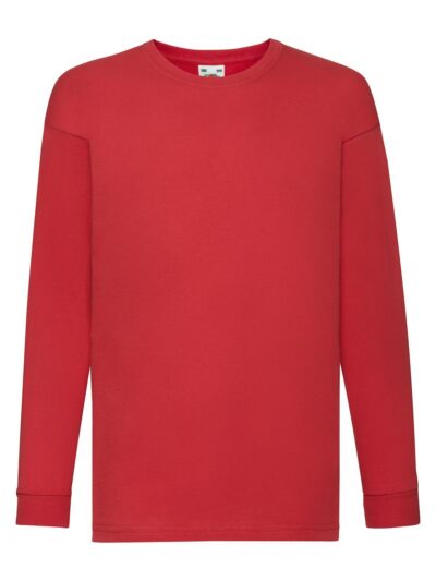 Kids Valueweight Long Sleeve T - red, 3-4