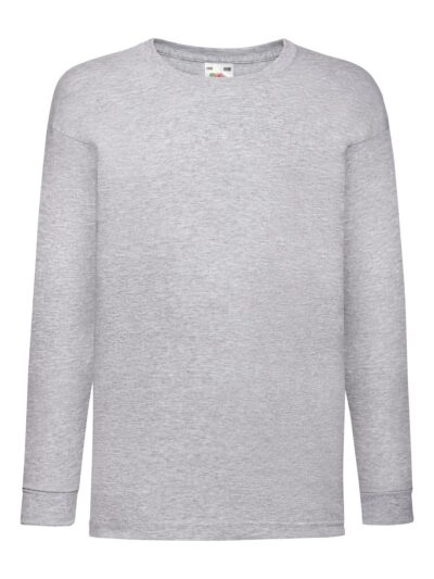 Kids Valueweight Long Sleeve T - heather grey, 3-4