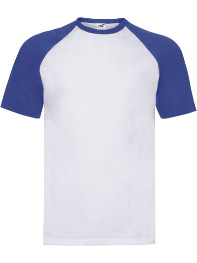 Valueweight Short Sleeve Baseball T - white-royal blue, S