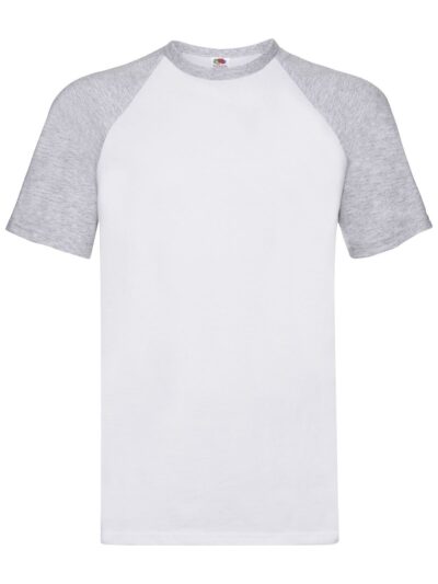 Valueweight Short Sleeve Baseball T - white-heather grey, S