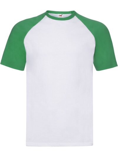 Valueweight Short Sleeve Baseball T - white-kelly green, S