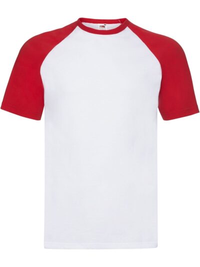 Valueweight Short Sleeve Baseball T - white-red, S