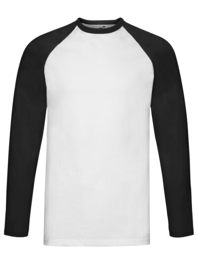 Valueweight Long Sleeve Baseball T - white-black, S