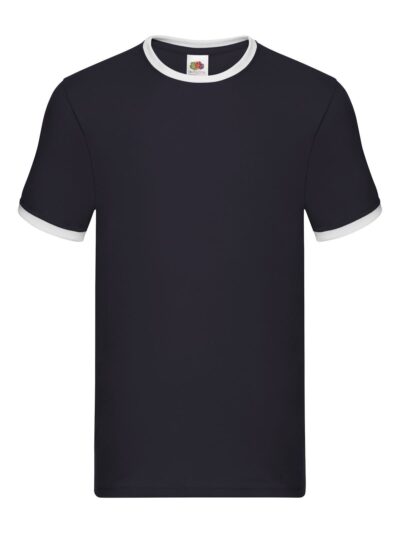 Valueweight Ringer T - navy-white, S