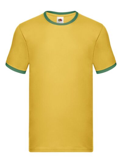 Valueweight Ringer T - sunflower-kelly green, S
