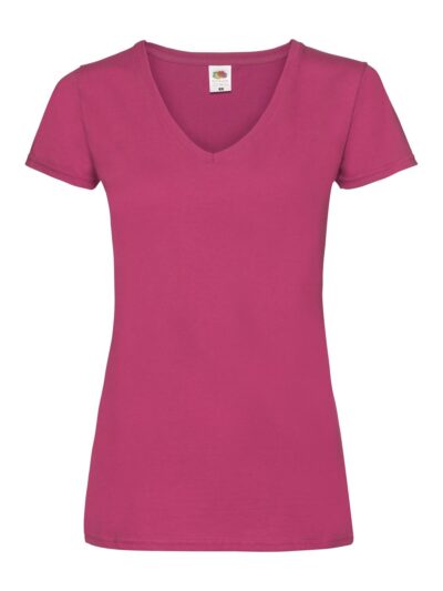 Ladies Valueweight V-Neck T - fuchsia, XS