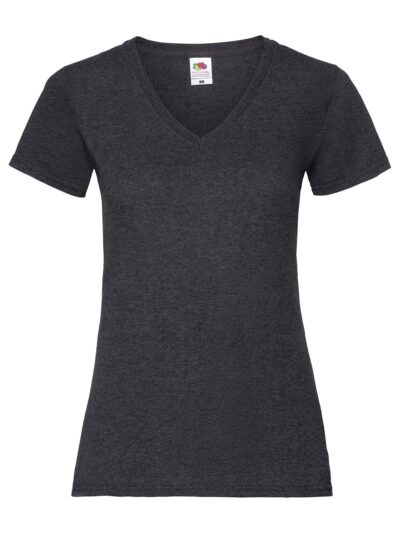 Ladies Valueweight V-Neck T - dark heather grey, XS