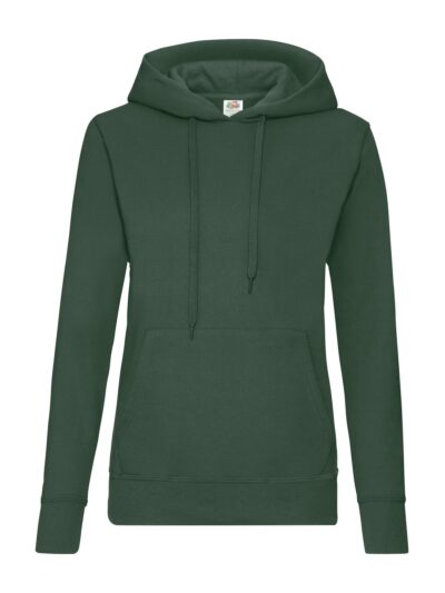 Ladies Classic Hooded Sweat - bottle green, XS