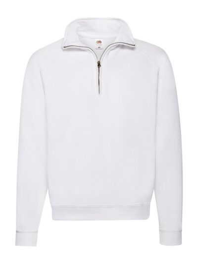 Classic Zip Neck Sweat - white, S