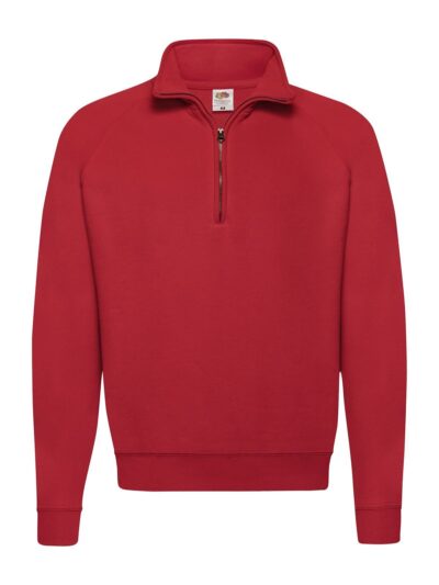 Classic Zip Neck Sweat - red, S
