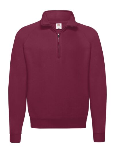 Classic Zip Neck Sweat - burgundy, S