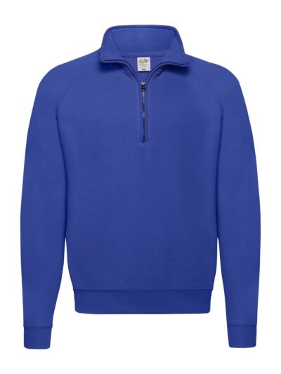 Classic Zip Neck Sweat - royal blue, S