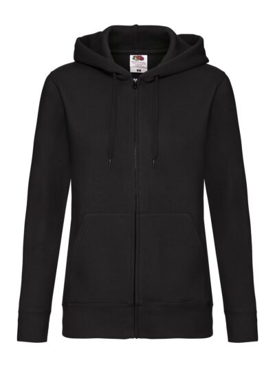 Ladies Premium Hooded Sweat Jacket - black, XS