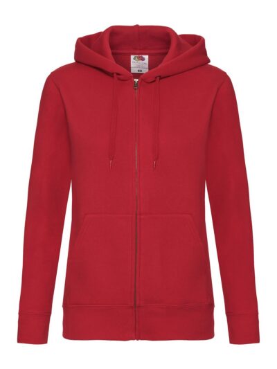 Ladies Premium Hooded Sweat Jacket - red, XS