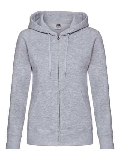 Ladies Premium Hooded Sweat Jacket - heather grey, XS