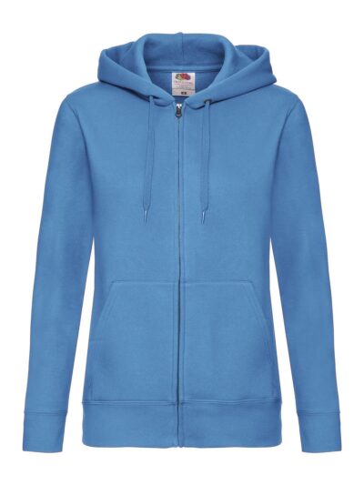 Ladies Premium Hooded Sweat Jacket - azure blue, XS