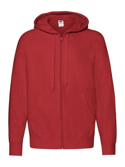Lightweight Hooded Sweat Jacket - red, S