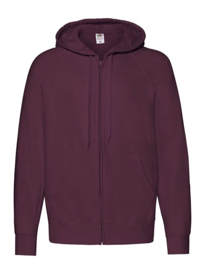 Lightweight Hooded Sweat Jacket - burgundy, S