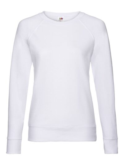 Ladies Lightweight Raglan Sweat - white, XS