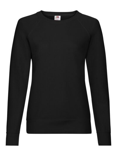 Ladies Lightweight Raglan Sweat - black, XS