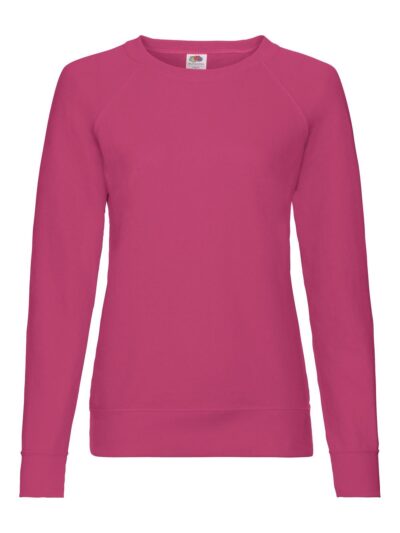 Ladies Lightweight Raglan Sweat - fuchsia, XS