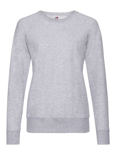 Ladies Lightweight Raglan Sweat - heather grey, XS