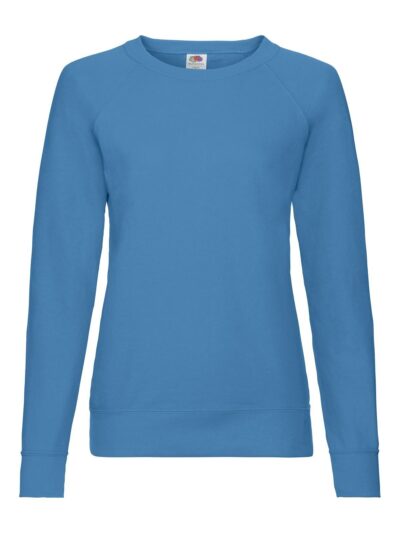 Ladies Lightweight Raglan Sweat - azure blue, XS