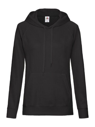 Ladies Lightweight Hooded Sweat - black, XS