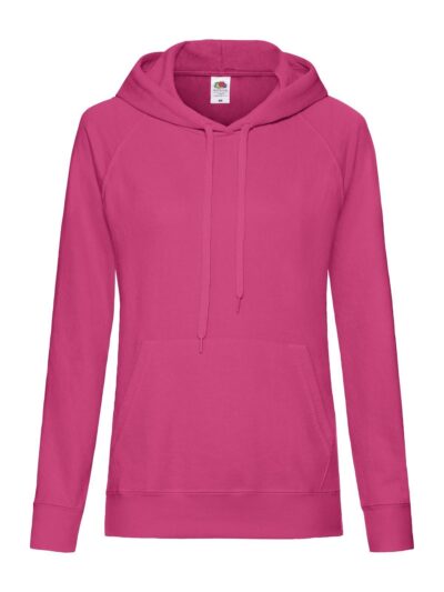 Ladies Lightweight Hooded Sweat - fuchsia, XS