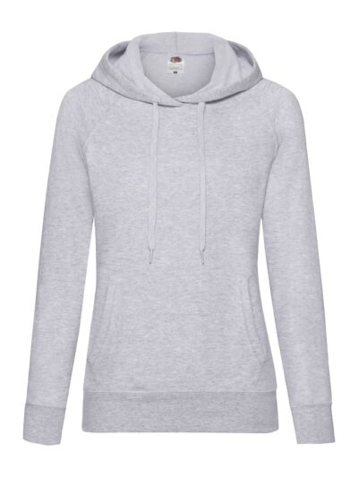 Ladies Lightweight Hooded Sweat - heather grey, XS