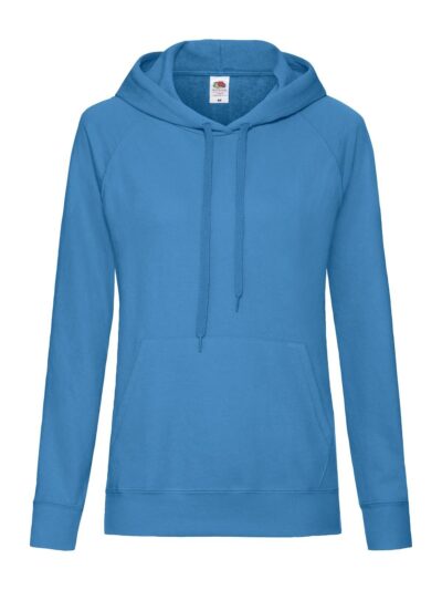 Ladies Lightweight Hooded Sweat - azure blue, XS