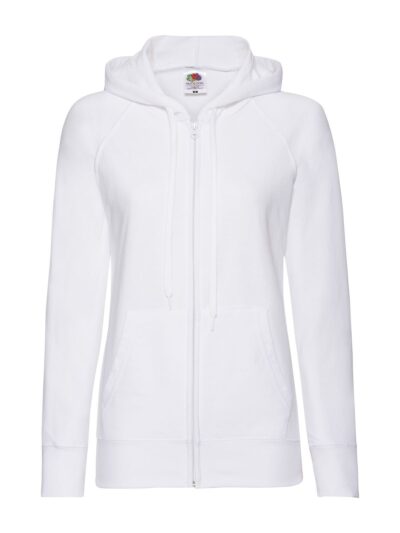 Ladies Lightweight Hooded Sweat Jacket - white, XS