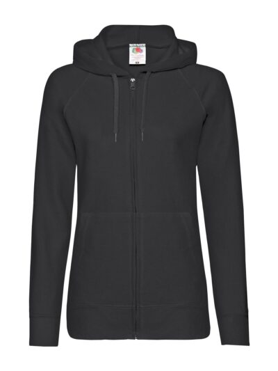 Ladies Lightweight Hooded Sweat Jacket - black, XS