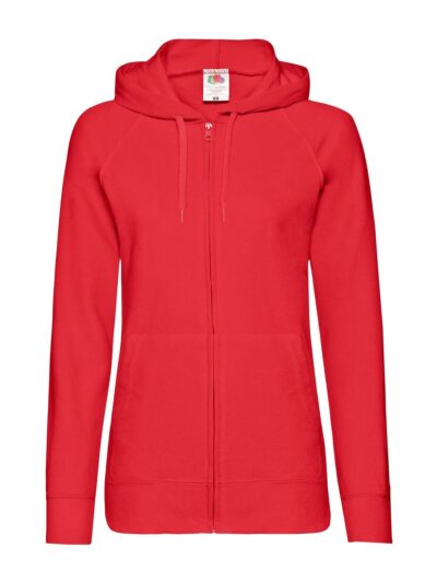 Ladies Lightweight Hooded Sweat Jacket - red, XS