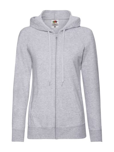 Ladies Lightweight Hooded Sweat Jacket - heather grey, XS