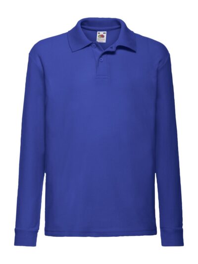 Kids 65/35 Long Sleeve Polo - royal blue, 3-4