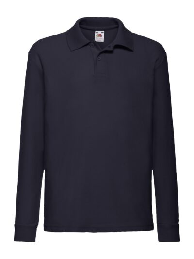 Kids 65/35 Long Sleeve Polo - deep navy, 3-4