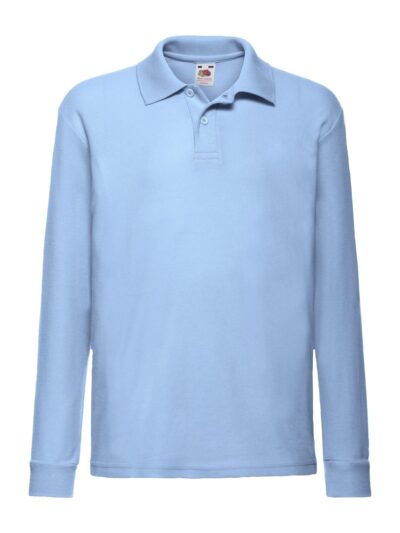 Kids 65/35 Long Sleeve Polo - sky blue, 3-4
