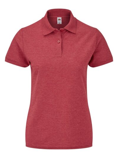 Ladies 65/35 Polo - vintage heather red, XS