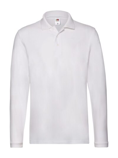 Premium Long Sleeve Polo - white, S